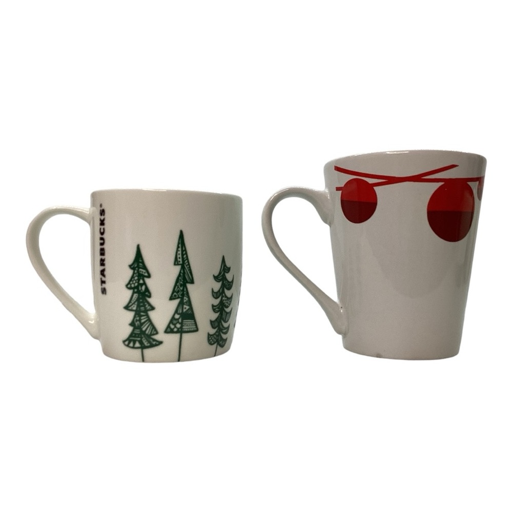 2 Starbucks Christmas Holiday Coffee Mug Tea‎ Cups